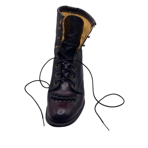 LAREDO Black Two Tone Leather ROPER Boots - Picture 2 of 5